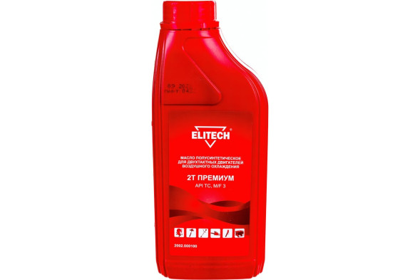 Масло для 2-х тактных двигателей полусинтетическое Elitech 2002.000100, 1 литр