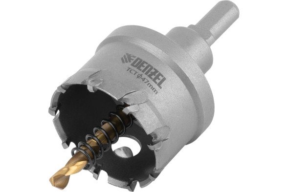 Коронка по металлу Denzel 724015, 47 х 28 мм, твердосплавная, М6, шестигранный хвостовик