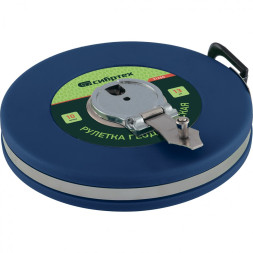 Рулетка геодезическая Сибртех 31262, 30 м х 13 мм, фиберглассовая лента, закрытый корпус