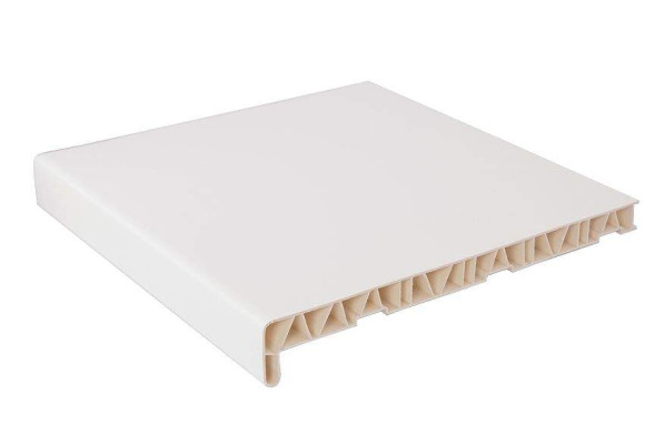 Подоконник ПВХ Bauset МПР-40 c 2-мя капиносами, 600мм х 3,0 м,цвет белый