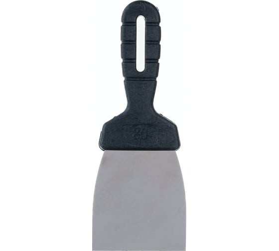 Шпательная лопатка из нержавеющей стали Сибртех 85433 с пластмассовой ручкой, 80 мм