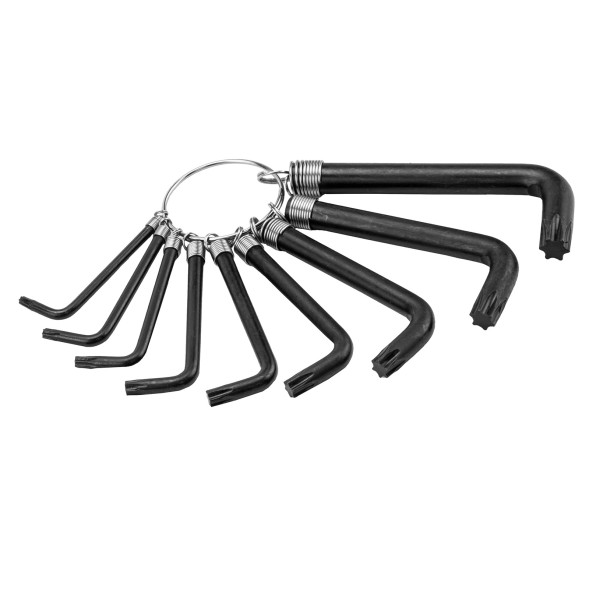 Набор ключей имбусовых TORX Sparta 112667, Т10-Т50, 9 шт, оксидированные, на кольце