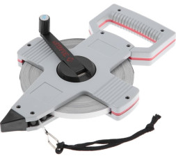 Рулетка геодезическая Зубр 34181-100, 100 м х 10 мм, стальная лента, открытый корпус