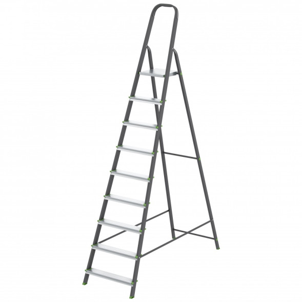 Стремянка Сибртех 97959 9 ступеней, стальной профиль, алюминиевые ступени