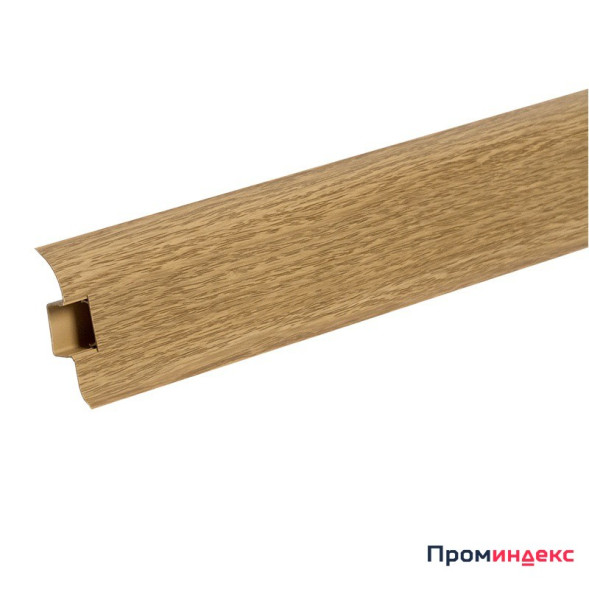 Плинтус Идеал Комфорт с кабель-каналом и мягким краем, цвет Дуб темный, 55 мм х 2.5 м