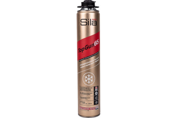 Пена монтажная профессиональная Sila Pro TopGun65 winter, зимняя, 875 мл