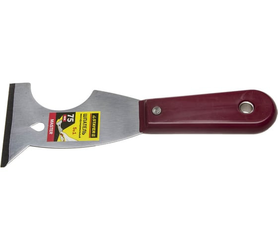 Шпатель-скребок стальной с пластмассовой ручкой Stayer 10031, 75 мм