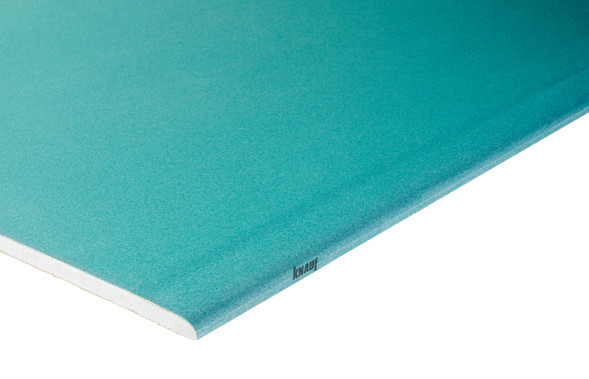 Гипсокартонный Кнауф-лист Аквамарин повышенной влагостойкости, 2500х1200х12,5 мм