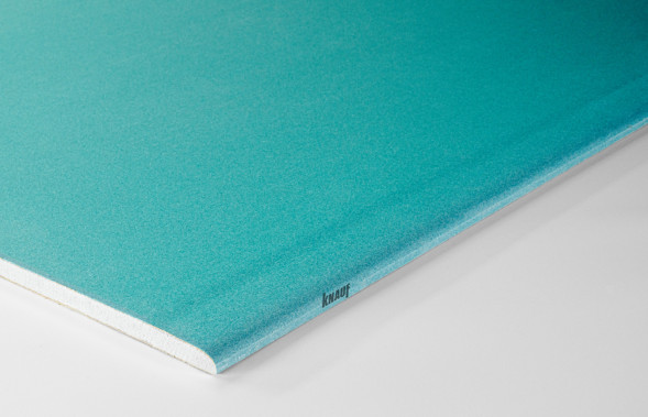 Гипсокартонный Кнауф-лист Аквамарин повышенной влагостойкости, 2500х1200х12,5 мм