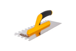 Гладилка зубчатая из нержавеющей стали Kristal 36555 с двухкомпонентной ручкой, 120х300 мм, зуб 12х12 мм