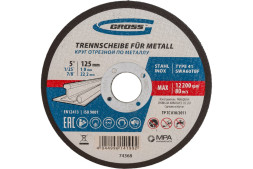Круг отрезной по металлу Gross SWA60TBF 74368, 125х1,0х22,0 мм