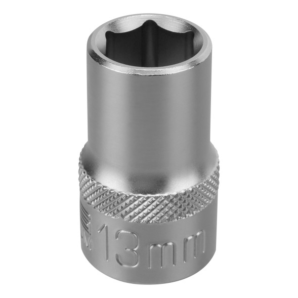 Головка торцевая Stels 13824, 13 мм, 6-гранная, под квадрат 1/2&amp;quot;, CrV, хромированная