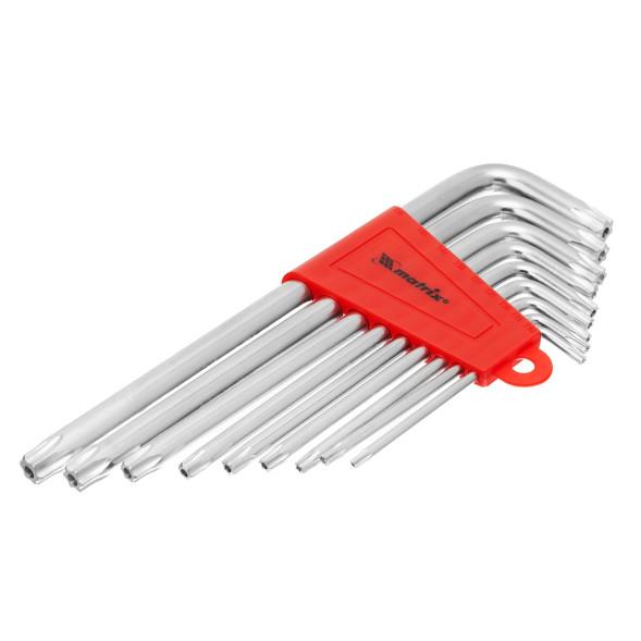 Набор ключей имбусовых TORX Matrix 12306, Т10-Т50, CrV, 9 шт., сатинированные, удлиненные