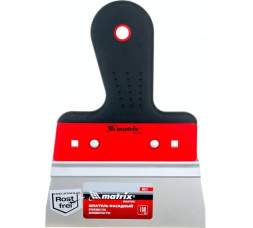 Шпатель фасадный из нержавеющей стали Matrix 85511 с двухкомпонентной ручкой, 150 мм