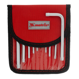 Набор ключей имбусовых TORX Matrix Torx -Torx Tamper 12312, Т10-Т50, CrV, 9 шт., сатинированные, короткие