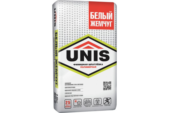 Шпатлевка полимерная Unis Белый Жемчуг, 18 кг