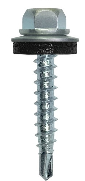 Саморез кровельный оцинкованный с шайбой, 5,5х25 мм