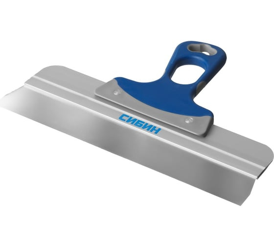 Шпатель фасадный из нержавеющей стали Сибин 10085-15 с двухкомпонентной ручкой, 150 мм