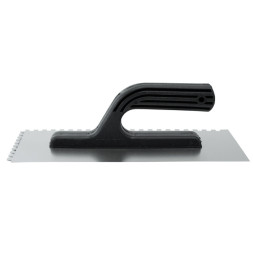 Гладилка зубчатая из нержавеющей стали Политех 1060286 с пластмассовой ручкой, 130х280 мм, зуб 6х6 мм