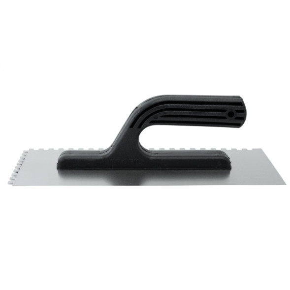 Гладилка зубчатая из нержавеющей стали Политех 1060286 с пластмассовой ручкой, 130х280 мм, зуб 6х6 мм