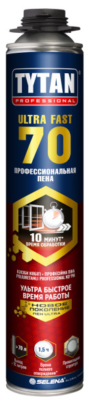 Пена монтажная летняя Ultra Fast 70 Tytan Professional, 870 мл