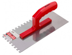 Гладилка зубчатая из нержавеющей стали Matrix 86778 с пластмассовой ручкой, 130х280 мм, зуб 8х8 мм