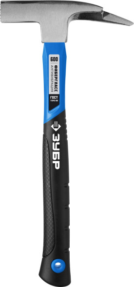 Молоток кровельщика Зубр 20203_z01, 600 г, фибергласовая обрезиненная рукоятка