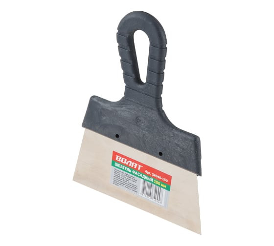 Шпатель фасадный из нержавеющей стали Волат 34040-150 с пластмассовой ручкой, 150 мм