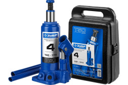 Домкрат гидравлический бутылочный Зубр 43060-4-К, 4 тонны, 192-374 мм