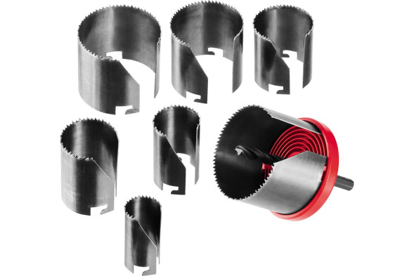 Набор кольцевых пил по дереву Зубр Мастер 29593-Н7-42, 26-63 мм, набор 7 штук