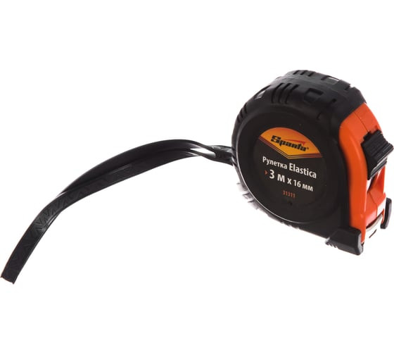 Рулетка Sparta Elastica 31311, 3 м x 16 мм, обрезиненный корпус, ручная фиксация