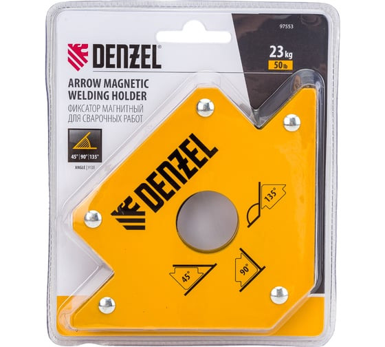 Фиксатор магнитный для сварочных работ Denzel 97553, 3 угла, усилие 23 кг