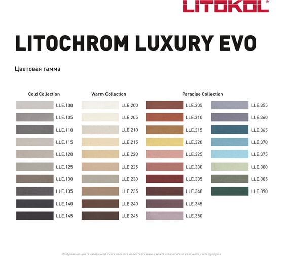 Цементная затирка Litokol Litochrome Luxury EVO, цвет LLE 105 серебристо-серый, 2 кг