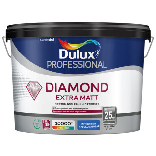 Краска Diamond Extra Matt Dulux Professional для стен и потолков, глубокоматовая, 9л,цвет 00NN 72/000