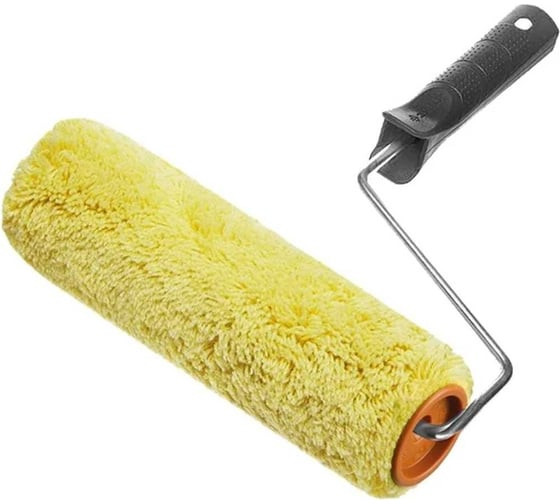 Валик из полиэстера Зубр Оптима-Синтез 03517-24 с ручкой, 50 х 240 мм, ворс 18 мм, бюгель 6 мм