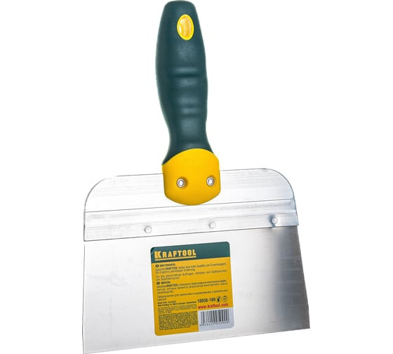 Шпатель фасадный из нержавеющей стали Kraftool 10036-180 с двухкомпонентной ручкой, 180 мм