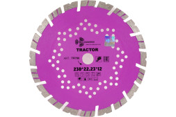 Диск отрезной алмазный турбо-сегмент Trio Diamond Tractor TR706, 230х2,5х22 мм, бетон, камень, кирпич, сухой/мокрый рез