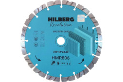 Диск отрезной алмазный турбо-сегмент Hilberg Revolution HMR806, 230х2,6х22 мм, по бетону,универсальный рез