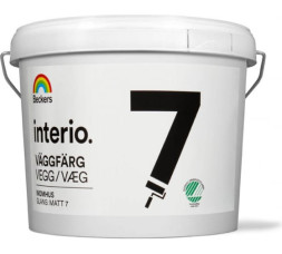 Краска Beckers Interio Vaggfarg 07 для стен и потолков, моющаяся, матовая, База A, 9л, S 0505-Y40R