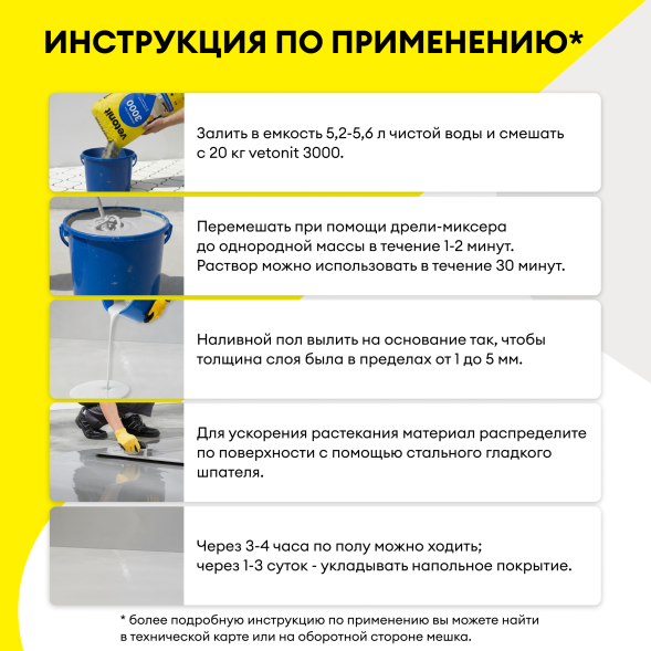 Суперфинишный наливной пол Vetonit 3000, 20 кг