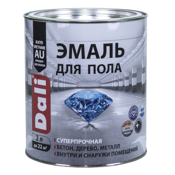 Эмаль для пола Dali, база С, Y498, алкидно-уретановая, 9л