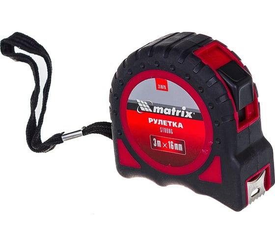 Рулетка Matrix Strong 31078, 3 м х 16 мм, обрезиненный корпус