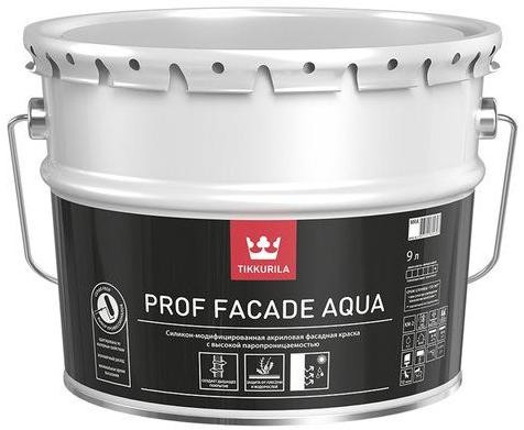 Краска фасадная Prof Facade Aqua Tikkurila, RAL 7035, глубокоматовая, база MRA, 9 л