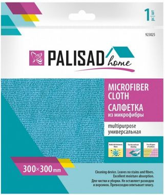 Салфетка из микрофибры Palisad 923025, 30х30 см, голубая