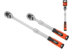 Ключ-трещотка, 1/2", CrV, 72 зуба, телескопическая, двухкомпонентная рукоятка, "STARTUL" /PRO-47012