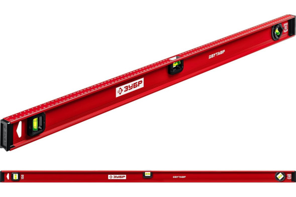 Уровень строительный Зубр 4-34583-200 тип Рельс, 2000 мм, 3 глазка, 1 поворотный, усиленный