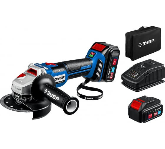 Бесщеточная угловая шлифовальная машина Зубр Профессионал 20В AB-125-42