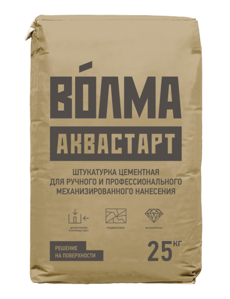 Цементная штукатурка Волма Аквастарт, 25 кг