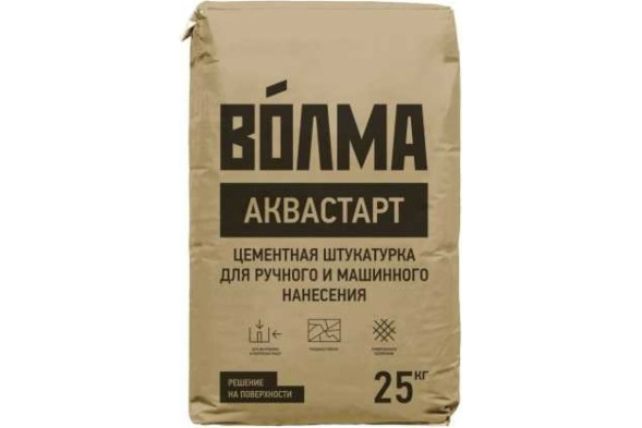 Цементная штукатурка Волма Аквастарт, 25 кг