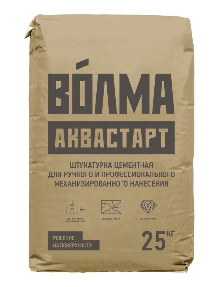 Цементная штукатурка Волма Аквастарт, 25 кг